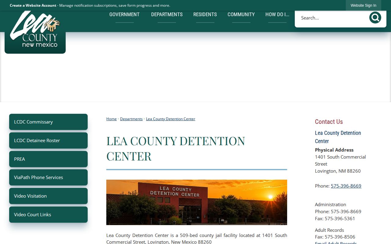 Lea County Detention Center booking record source