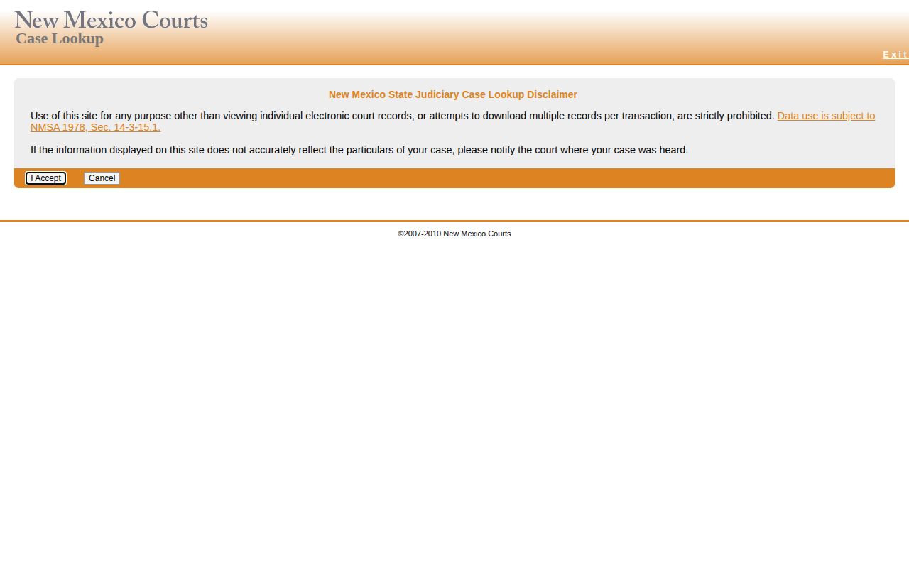 Lea County court disposition record search through New Mexico Case Lookup